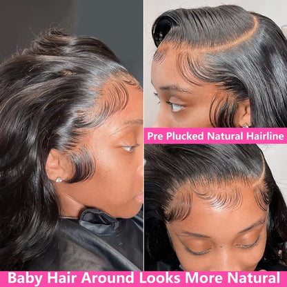 HD Transparent 13X4 13X6 Body Wave Lace Front Wig Pre Plucked 360 Lace Frontal Wig Human Hair Wigs for Women 7X6 Wig 200 Density