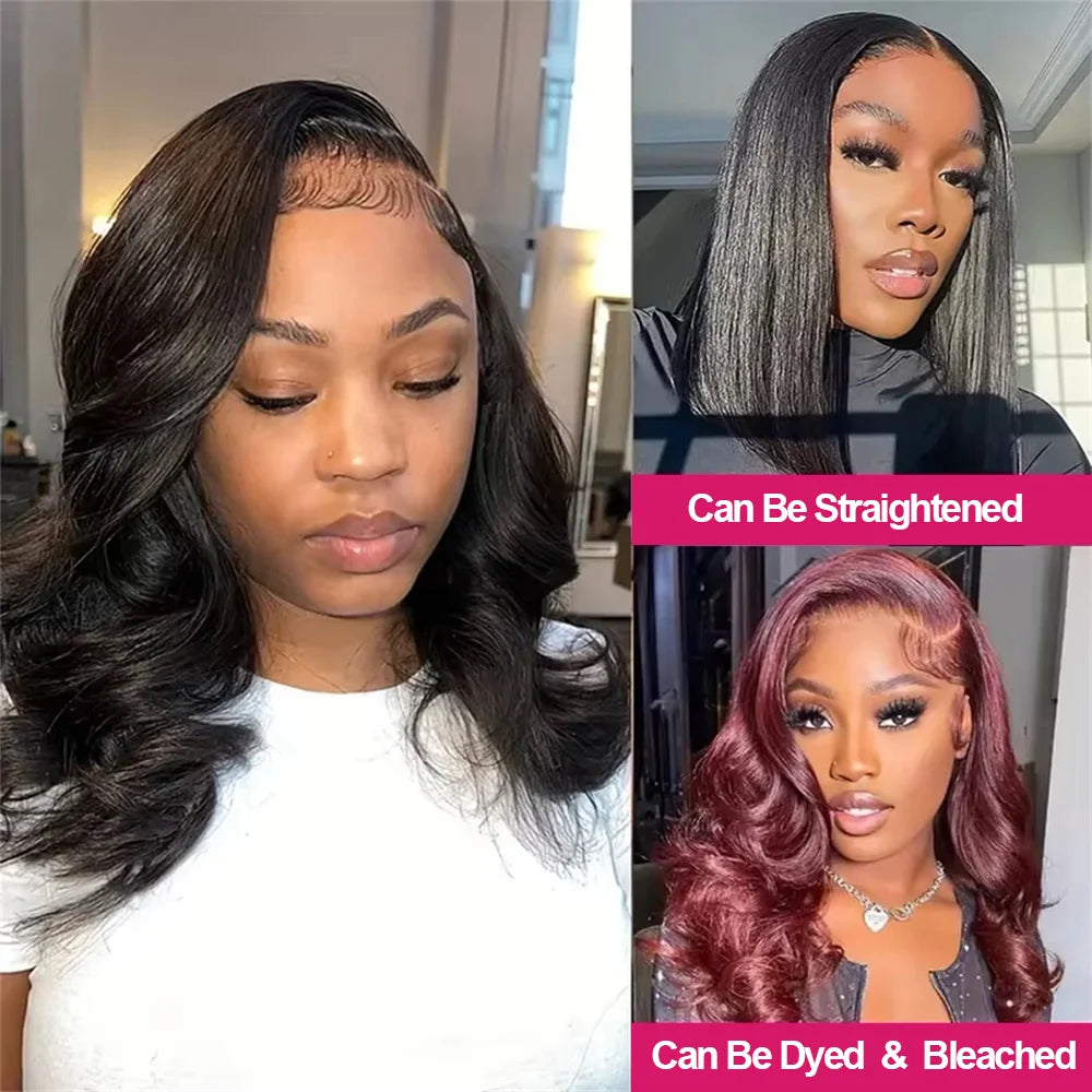 Body Wave Bob Wig Human Hair 13X4 Lace Front Wig 200% Density Transparent 4×4 Lace Frontal Brazilian Virgin Bob Wig for Women