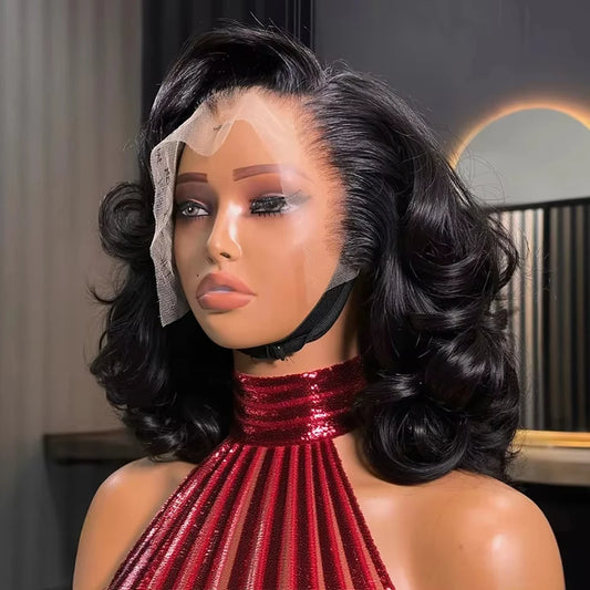 Body Wave Bob Wig Human Hair 13X4 Lace Front Wig 200% Density Transparent 4×4 Lace Frontal Brazilian Virgin Bob Wig for Women