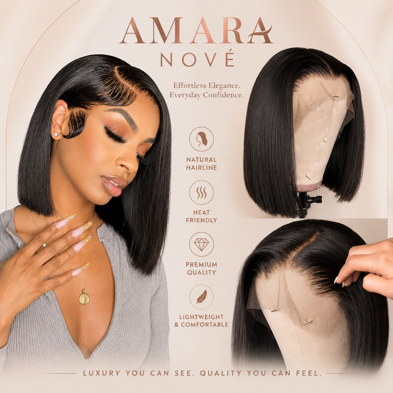 Natural Black (1B) | 13x6 Silky Straight Bob
